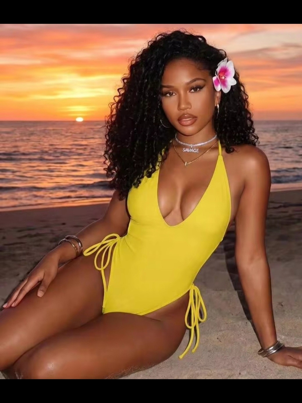 Yellow Tie-Side One-Piece Swimsuit - Kids